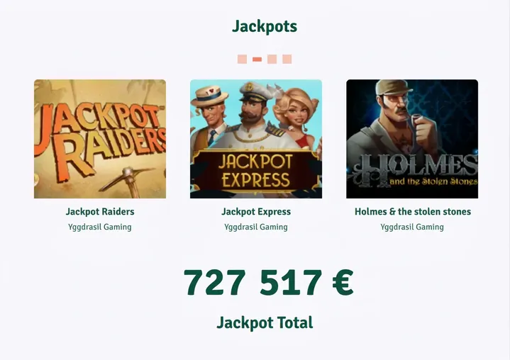 Jackpots de Staxino Casino